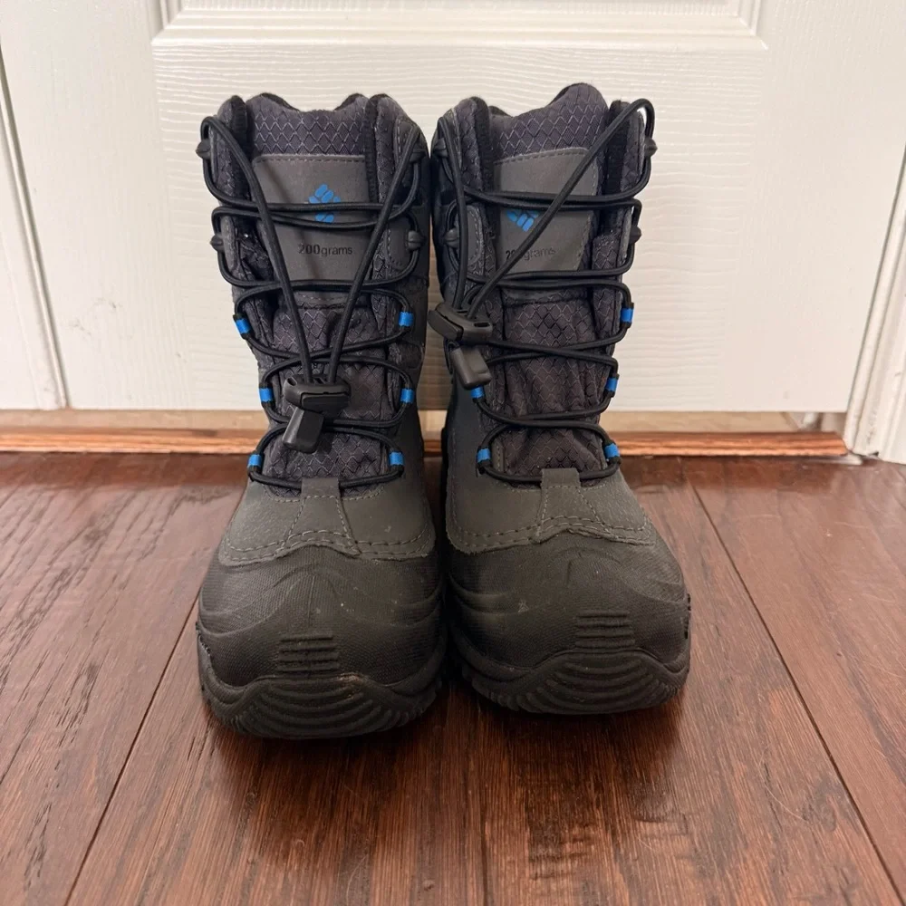 Columbia Youth Black Blue Waterproof Bugaboot Snow Boots US Size 2